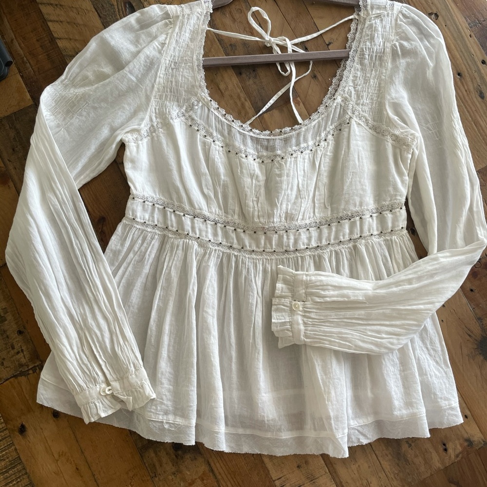 Free People Boho Long Sleeve Blouse